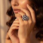 将图像加载到图库查看器中, 925 Silver Sapphire Gemstone Ring for Women | Cocktail Jewelry
