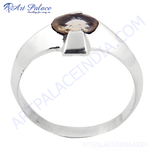 Load image into Gallery viewer, 925 sterling silver men's signet ring featuring a brown smoky quartz gemstone.