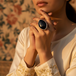 Load image into Gallery viewer, Silver Onyx Gemstone Ring for Men | Black Stone Jewelry