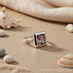 Load image into Gallery viewer, 925 Silver Amethyst Square Ring for Women | Gemstone Jewelry