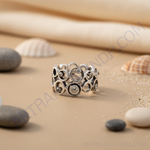 Load image into Gallery viewer, Anillo calado de plata 925 con piedras preciosas | Anillo para mujer
