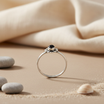 Load image into Gallery viewer, 925 Silver Black Onyx Flower Ring for Women | Daily Wear Gift