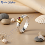 Load image into Gallery viewer, Silver Ring with Garnet Stone | Women's Ring | Gift for Her