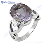 Load image into Gallery viewer, 925 sterling silver amethyst ring featuring a large oval purple gemstone. Elegant design suitable for women.
