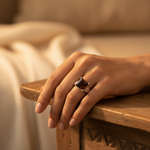 将图像加载到图库查看器中, Silver Ring with Brown Square Gemstone for Men | Gift