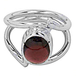 Load image into Gallery viewer, 925 Silver Garnet Ring for Women | Statement Jewelry