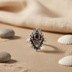 将图像加载到图库查看器中, 925 Silver Garnet Ring for Women | Statement Jewelry Gift