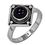 Load image into Gallery viewer, 925 Silver Onyx Ring for Women | Square Stone Jewelry