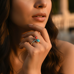 将图像加载到图库查看器中, 925 Silver Ring with Red & Blue Gemstones | Women's Ring