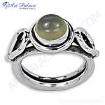 Load image into Gallery viewer, Sterling silver ring with a large green gemstone, perfect for women's fashion and everyday wear.