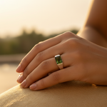 Load image into Gallery viewer, Silver Ring with Green Gemstone | Men's Fashion Jewelry