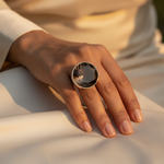 Load image into Gallery viewer, Anillo de cuarzo ahumado en plata 925 | Joyería con piedras preciosas para mujer