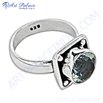 Load image into Gallery viewer, 925 sterling silver ring with a large blue gemstone, perfect as a gift