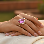 Load image into Gallery viewer, 925 Silver Pink Gemstone Ring for Women | Statement Jewelry