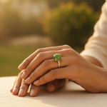 将图像加载到图库查看器中, 925 Silver Green Gemstone Ring for Women | Gift Jewelry