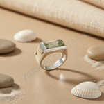 Load image into Gallery viewer, Anillo de plata con corte esmeralda | Para hombre | Joyería de regalo