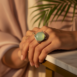 Load image into Gallery viewer, 925 Silver Round Green Gemstone Ring for Women | Fashion Jewelry