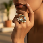 Load image into Gallery viewer, Silver Ring with Large Faceted Stone | Women's Ring