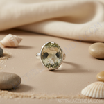 Load image into Gallery viewer, Silver Ring with Large Faceted Stone | Women's Ring