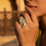 将图像加载到图库查看器中, 925 Silver Green Gemstone Ring for Women | Statement Jewelry