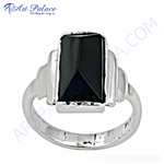 Load image into Gallery viewer, 925 sterling silver men's ring with a large black onyx gemstone, classic and elegant design.