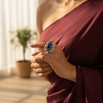 Load image into Gallery viewer, 925 Silver Oval Stone Ring for Women | Statement Jewelry
