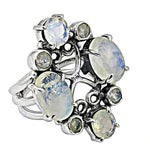 Load image into Gallery viewer, 925 Silver Moonstone Cluster Ring for Women | Gemstone Jewelry