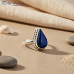 Load image into Gallery viewer, 925 Silver Lapis Lazuli Ring for Women | Teardrop Gemstone Ring