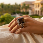 将图像加载到图库查看器中, 925 Silver Smoky Quartz Ring | Women's Cocktail Ring | Gift