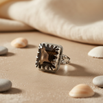 将图像加载到图库查看器中, 925 Silver Smoky Quartz Ring | Women's Cocktail Ring | Gift