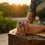 将图像加载到图库查看器中, 925 Silver Garnet Ring for Women | Statement Ring