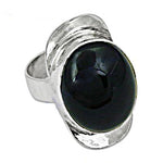 Load image into Gallery viewer, 925 Silver Black Gemstone Ring | Statement Ring for Women