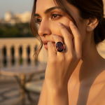 Load image into Gallery viewer, Silver Ring with Citrine Gemstone for Women | Cocktail Ring