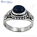 Load image into Gallery viewer, 925 sterling silver ring with a blue oval gemstone, perfect for women.
