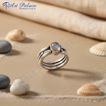 Load image into Gallery viewer, Anillo de piedra lunar en plata de ley 925 para mujer | Joyería de regalo