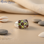 Load image into Gallery viewer, 925 Sterling Silver Gemstone Ring | Multi-Stone Cluster for Women