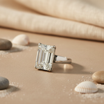Load image into Gallery viewer, Emerald Cut Ring | Silver Ring | Anniversary Gift