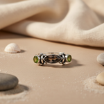 将图像加载到图库查看器中, 925 Silver Peridot & Smoky Quartz Ring | Women's Gemstone Jewelry