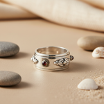 将图像加载到图库查看器中, 925 Silver Garnet Spinner Ring | Women's Daily Wear Jewelry