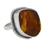 Load image into Gallery viewer, 925 Sterling Silver Amber Ring for Women | Statement Jewelry