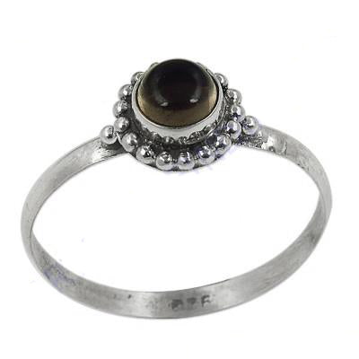 925 silver smoky quartz ring for women | daily wear jewelry