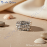 Load image into Gallery viewer, Anillo de plata con circonita cúbica para mujer | Anillo llamativo