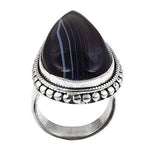 Load image into Gallery viewer, 925 Silver Onyx Teardrop Ring for Women | Statement Jewelry