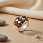 将图像加载到图库查看器中, 925 Silver Garnet Gemstone Ring for Women | Cocktail Ring