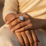 Load image into Gallery viewer, Anillo de plata con piedra transparente para mujer | Joyas llamativas