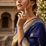 Load image into Gallery viewer, Silver Ring with Green Gemstone | Women's Fashion Ring