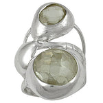 Load image into Gallery viewer, Silver Ring with Green Gemstone | Women's Fashion Ring