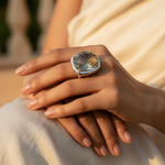 Load image into Gallery viewer, Silver Ring with Large Faceted Gemstone for Women