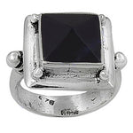 Load image into Gallery viewer, 925 Silver Onyx Ring for Women | Square Stone Jewelry