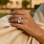 将图像加载到图库查看器中, 925 Silver Blue Topaz Ring for Men | Gemstone Jewelry Gift